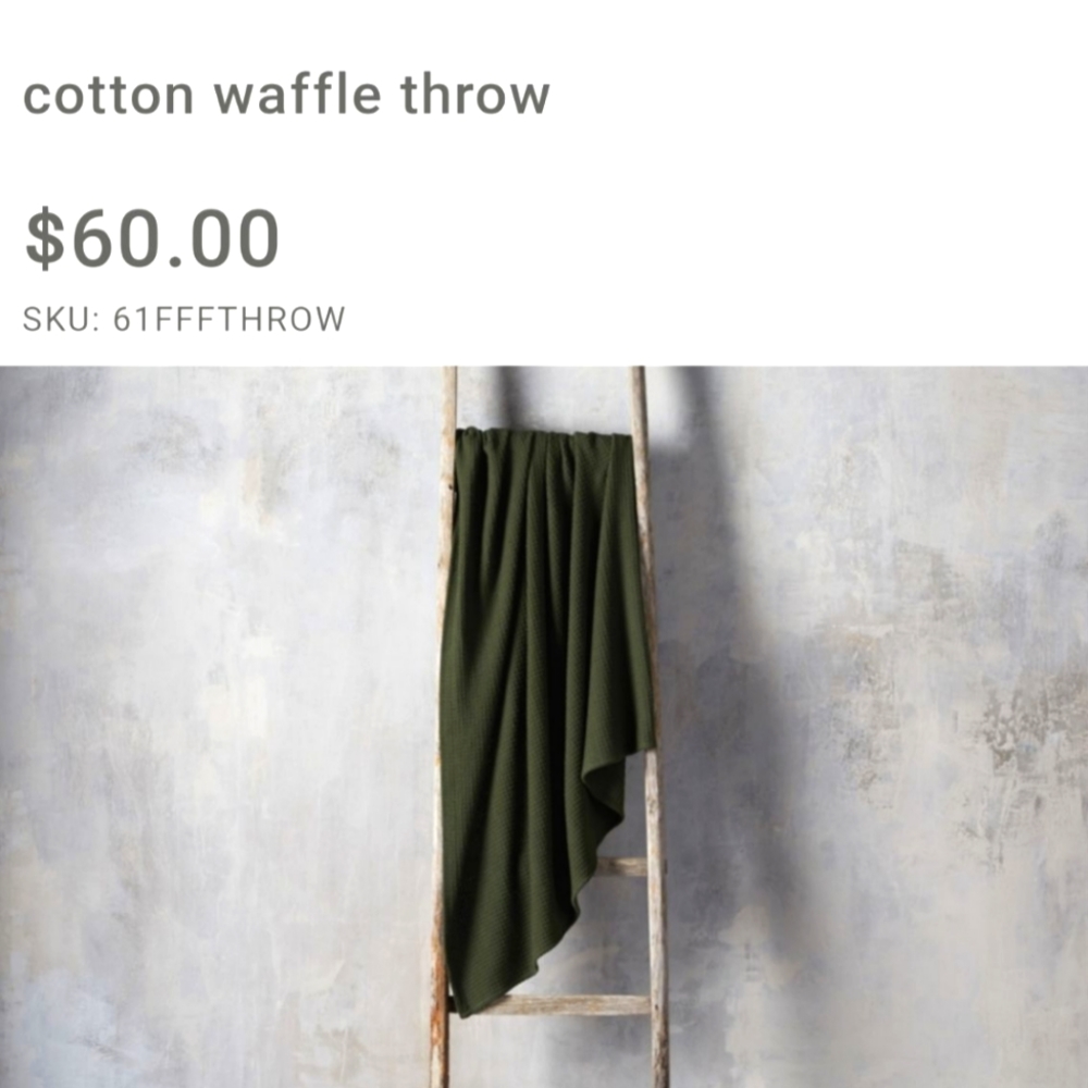 NWT Arhaus Waffle Cotton Blanket